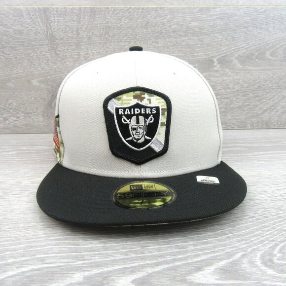 New Era 59Fifty NFL Las Vegas Raiders Salute To Service Fitted Hat Cap 7 3/4 NEW - Picture 2 of 15